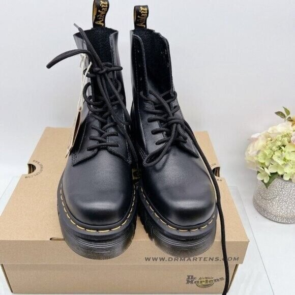 Dr. Martens Audrick 8-Eye Platform Combat Boots Black Nappa Lux Leather US 9 - Picture 6 of 10